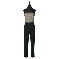 Evening jumpsuit with rhinestone bustier Alice + Olivia