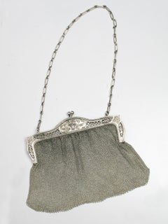 Evening Little Bag in Silver Mesh "Minaudière" to be Admired