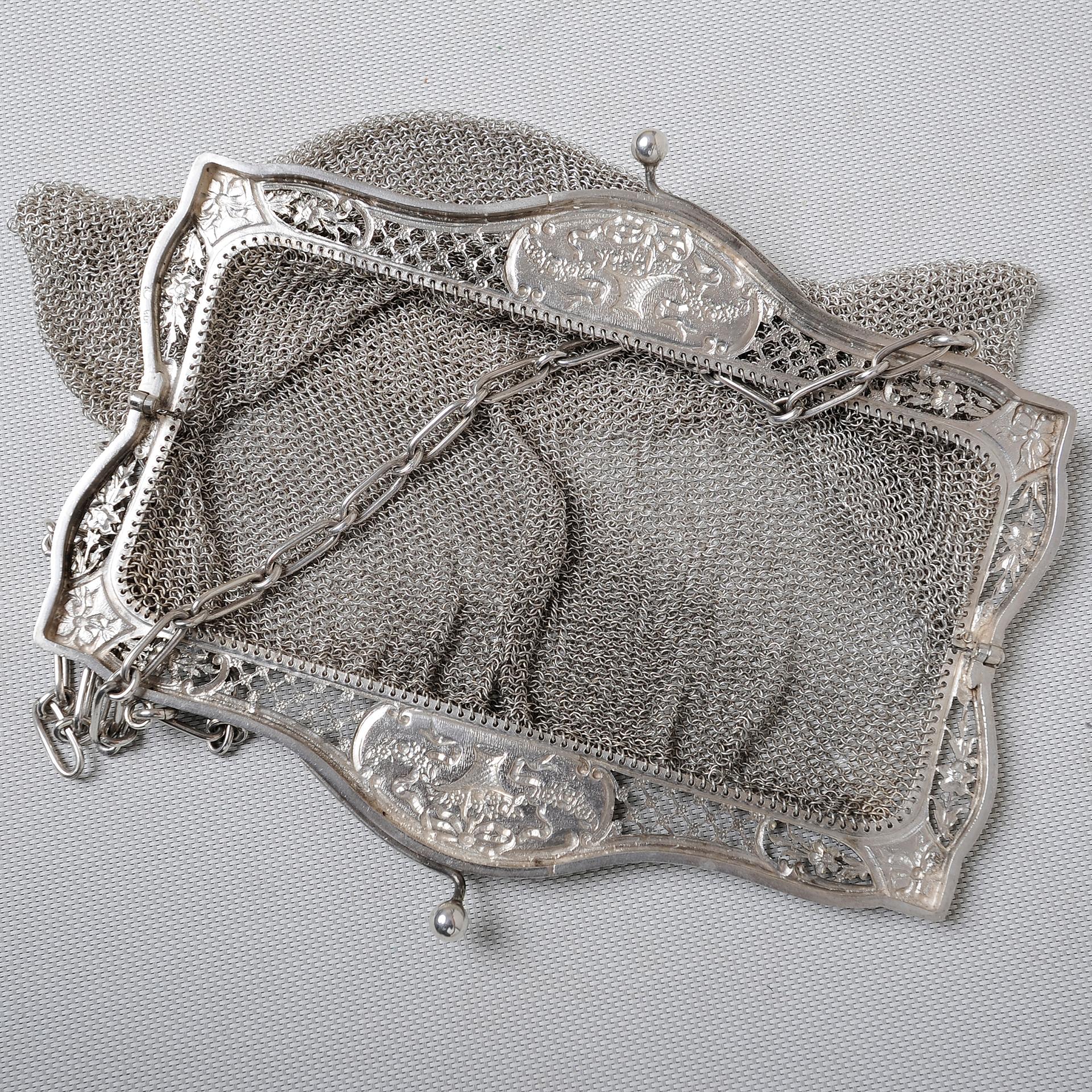 Evening Little Bag in Silver Mesh 