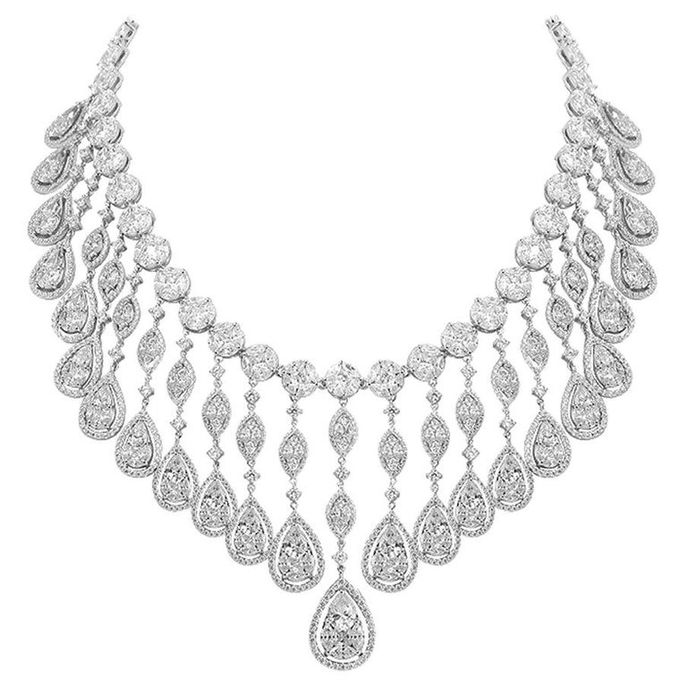 Collier vintage avec pendentif en cristal et strass - Bijoux