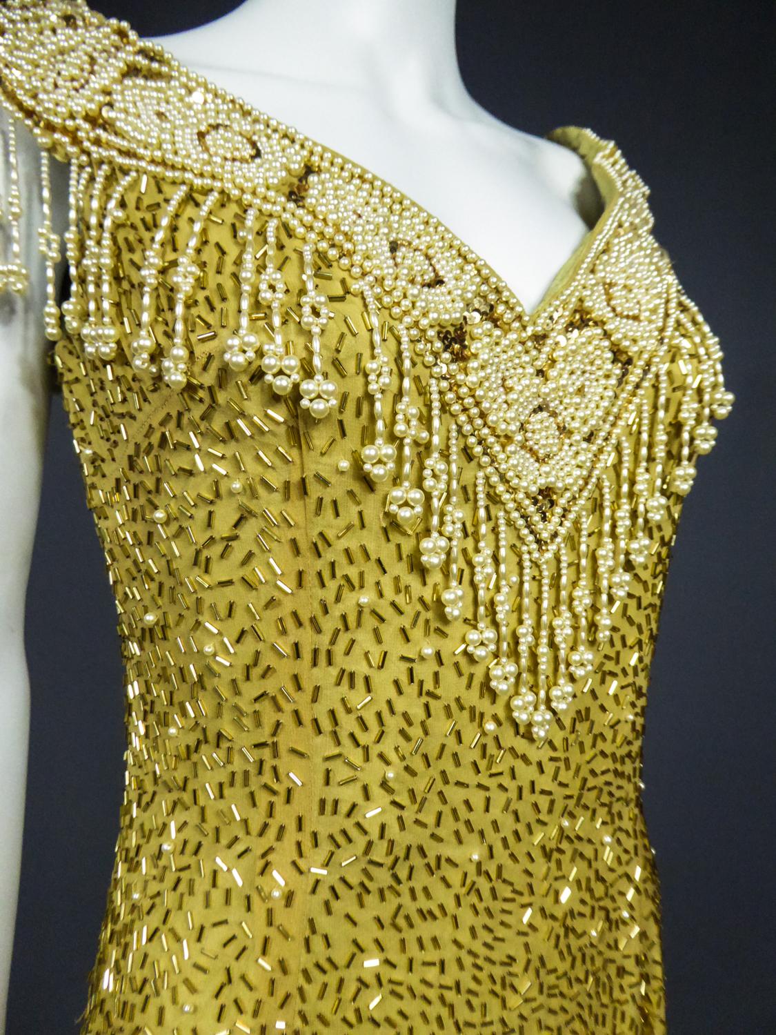 A French Evening or Party Dress Embroidered With Pearls & sequins Circa 1980 4