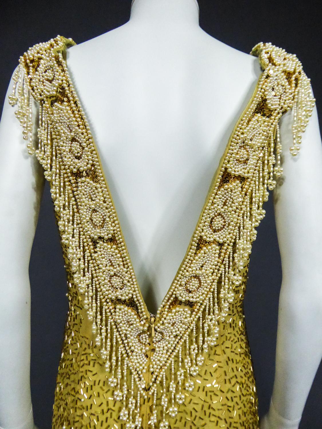 A French Evening or Party Dress Embroidered With Pearls & sequins Circa 1980 6