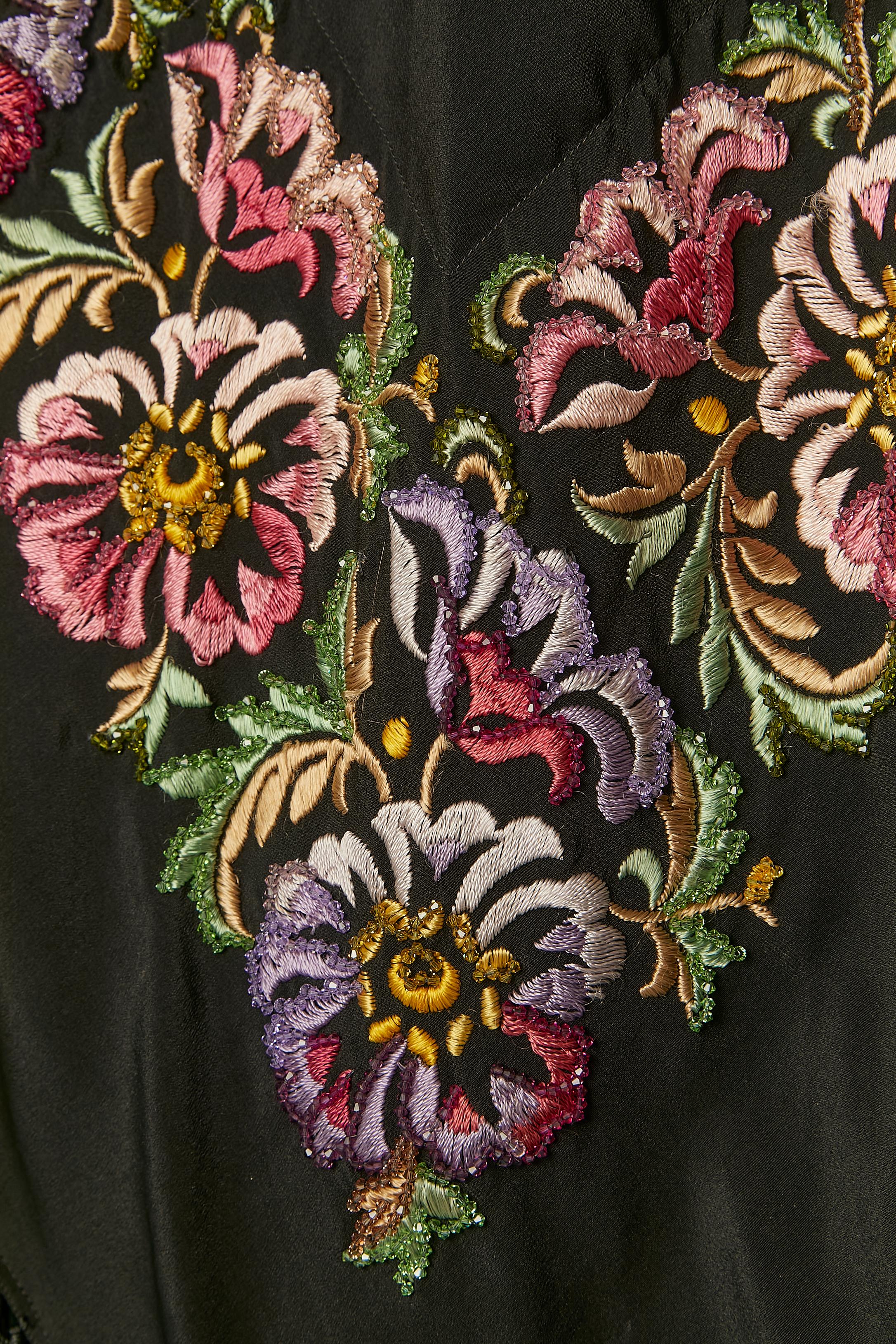Evening poncho with embroideries, beadwork and fringes SCHORLL Genève In Excellent Condition For Sale In Saint-Ouen-Sur-Seine, FR