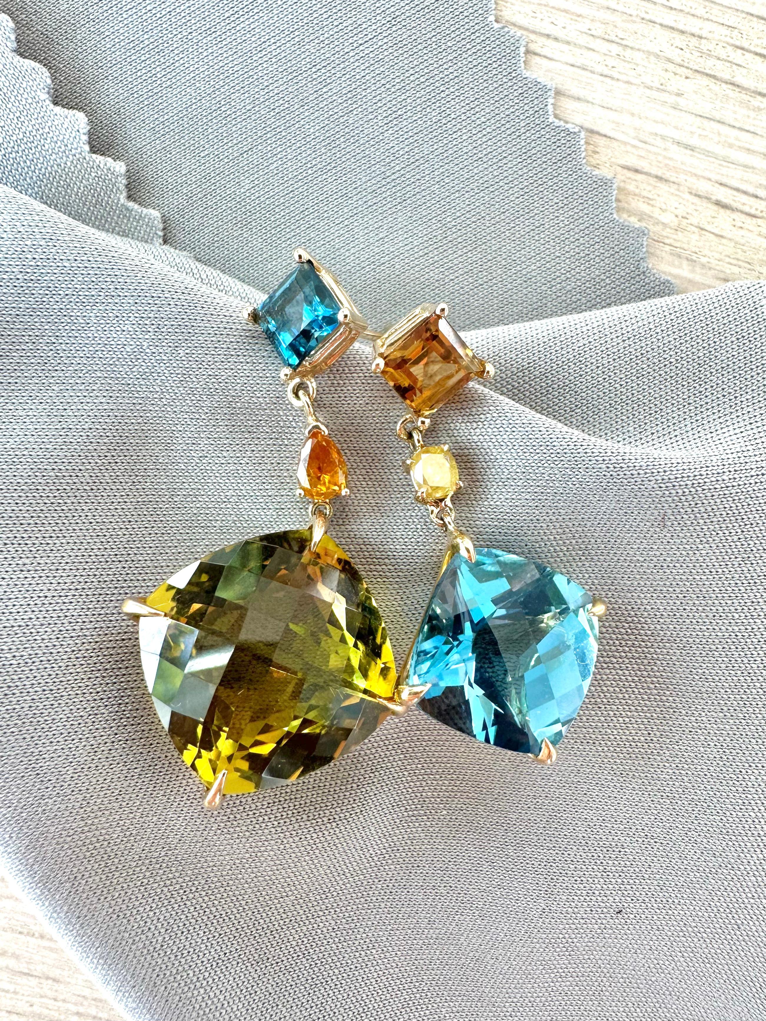 yellow topaz earrings