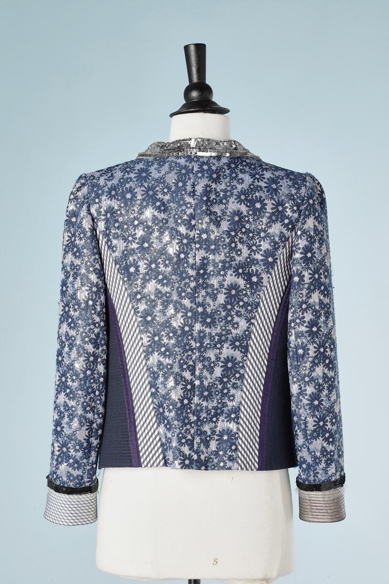 Evening single breasted jacket in flower brocade and sequin neckline Marc Jacobs For Sale 1