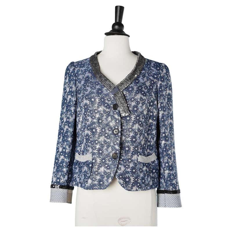 Marc Jacobs For Bergdorf Goodman Tweed Jacket With Glass Beads For Sale ...