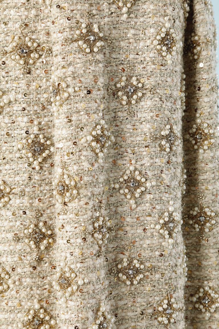 Evening skirt in embroidered tweed Oscar de la Renta In Excellent Condition In Saint-Ouen-Sur-Seine, FR