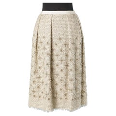 Abendrock aus besticktem Tweed Oscar de la Renta