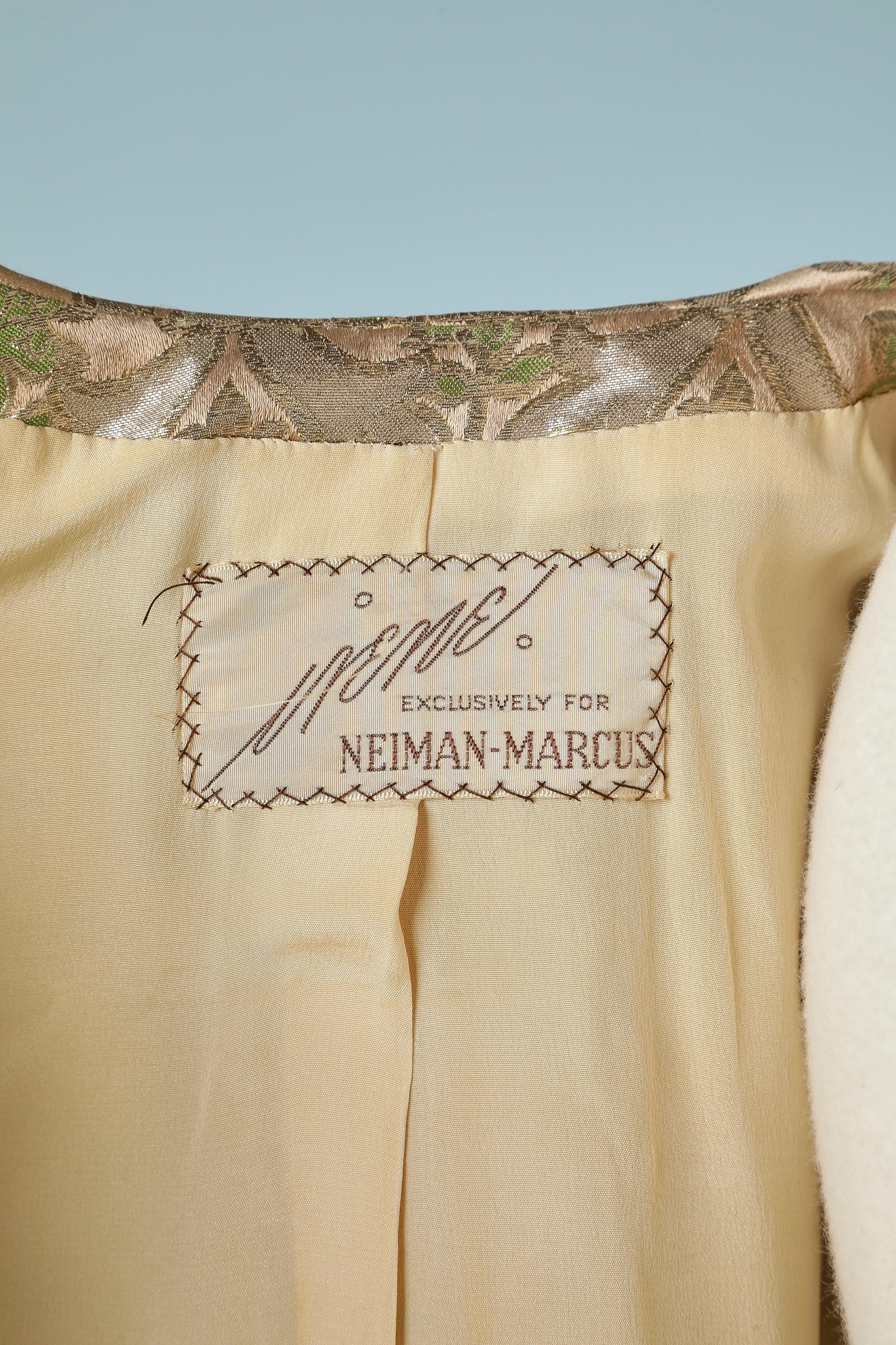 Tailleur jupe du soir en soie et brocart de lurex doré Irène pour Neiman Marcus 1950  en vente 5