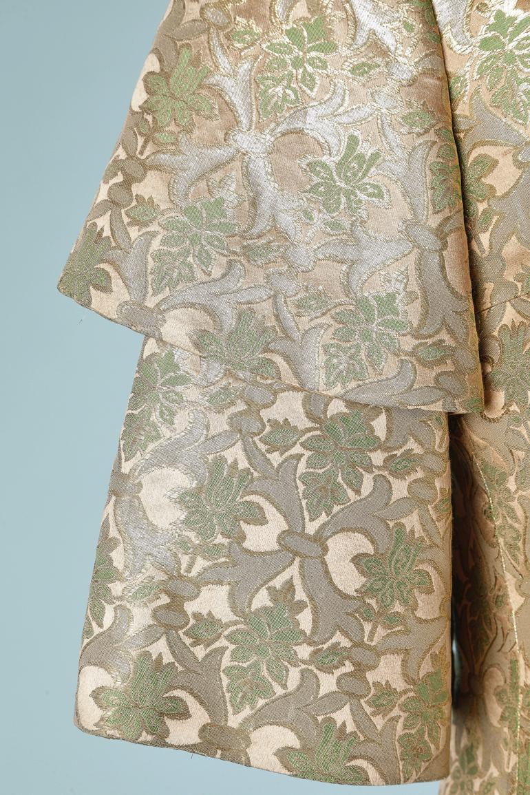 Evening skirt suit in silk and gold lurex brocade Irène for Neiman Marcus 1950 In Excellent Condition For Sale In Saint-Ouen-Sur-Seine, FR