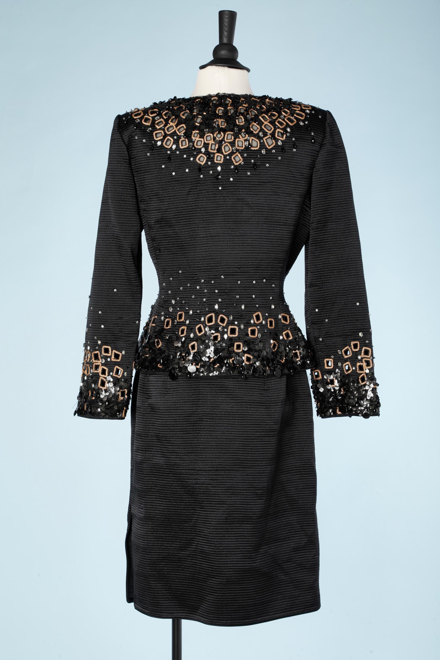 Women's Evening skirt suit with sequin and rhinestone embroidered Mary Mc Fadden Couture For Sale
