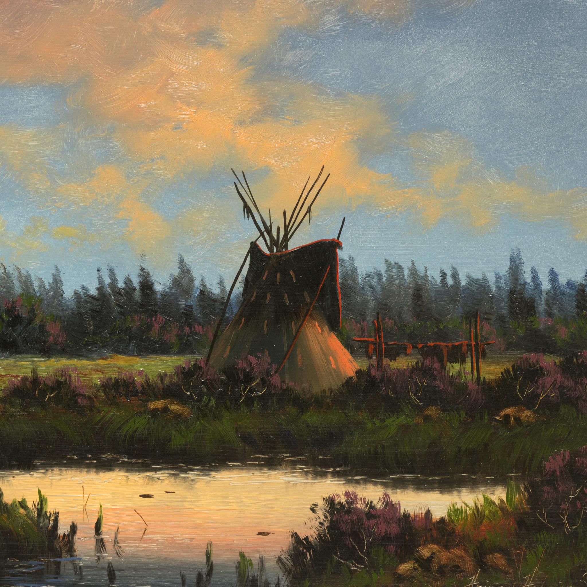 Americano Cielo serale Pittura ad olio originale di Heinie Hartwig in vendita