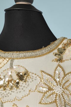 Evening top with beads and sequins embroideries Oleg Cassini Circa 1970's