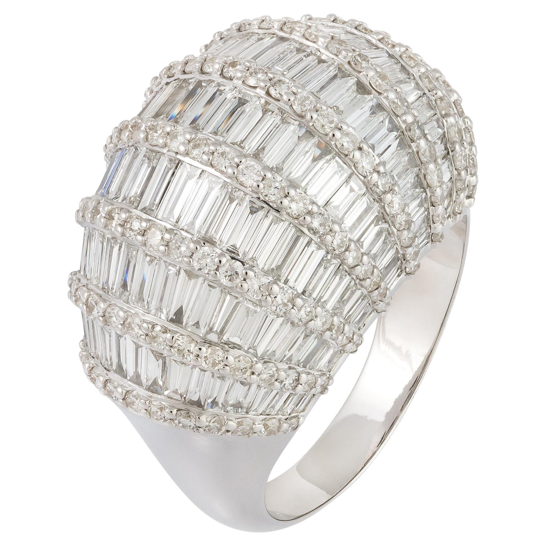 For Sale:  Evening White 18K Gold White Diamond Ring for Her