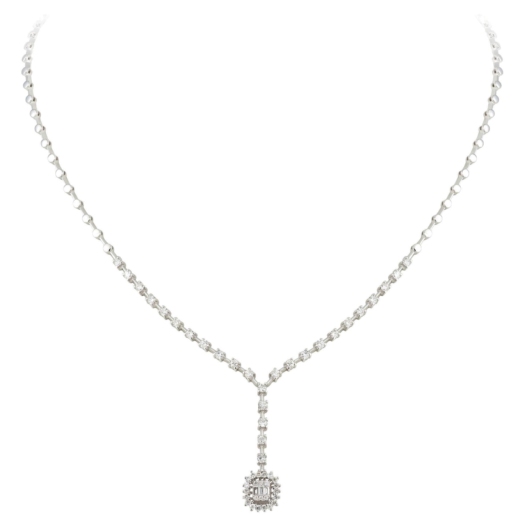 Abend Weißgold 18K Halskette Diamant für Sie im Angebot