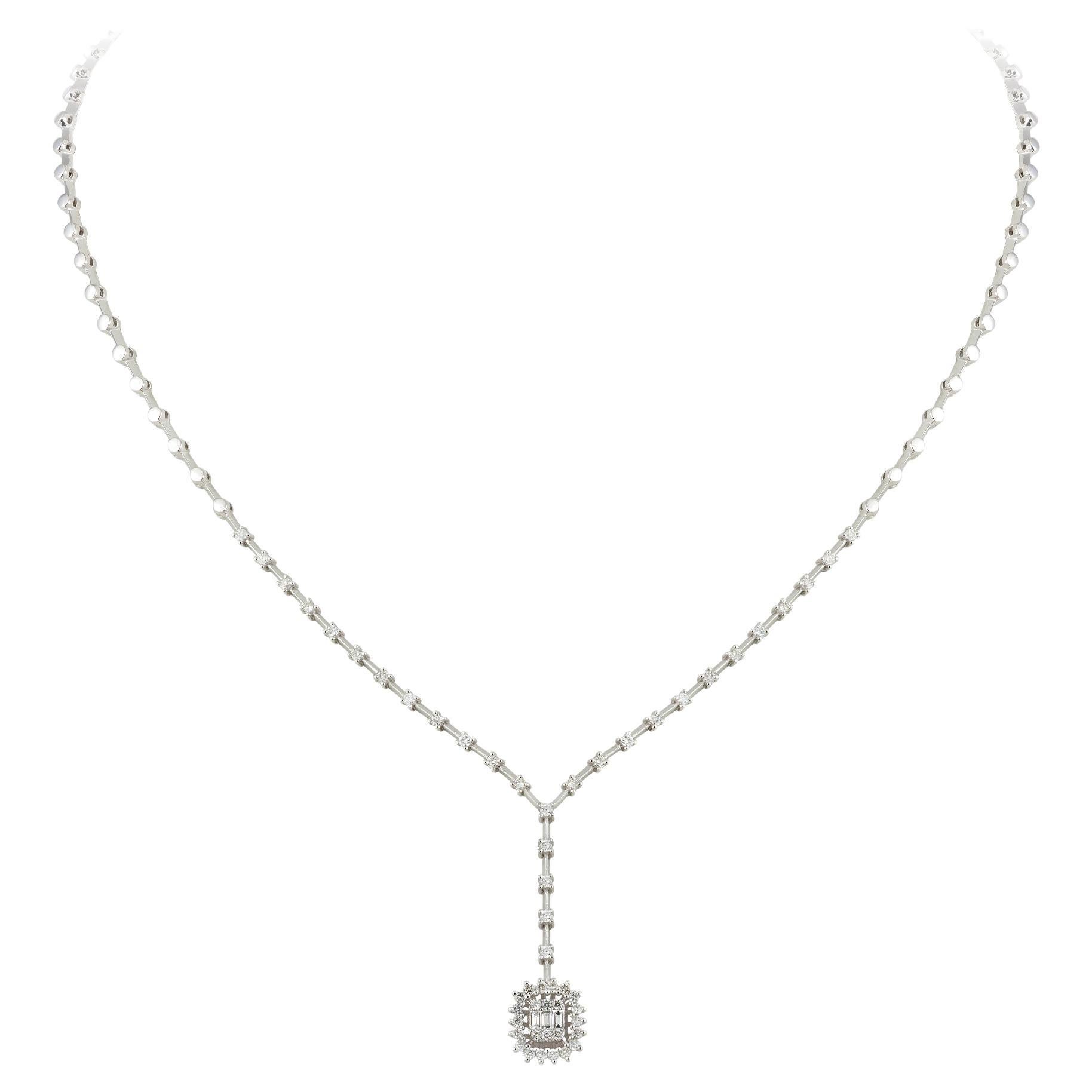 Evening White Gold 18K Necklace Diamond for Her For Sale