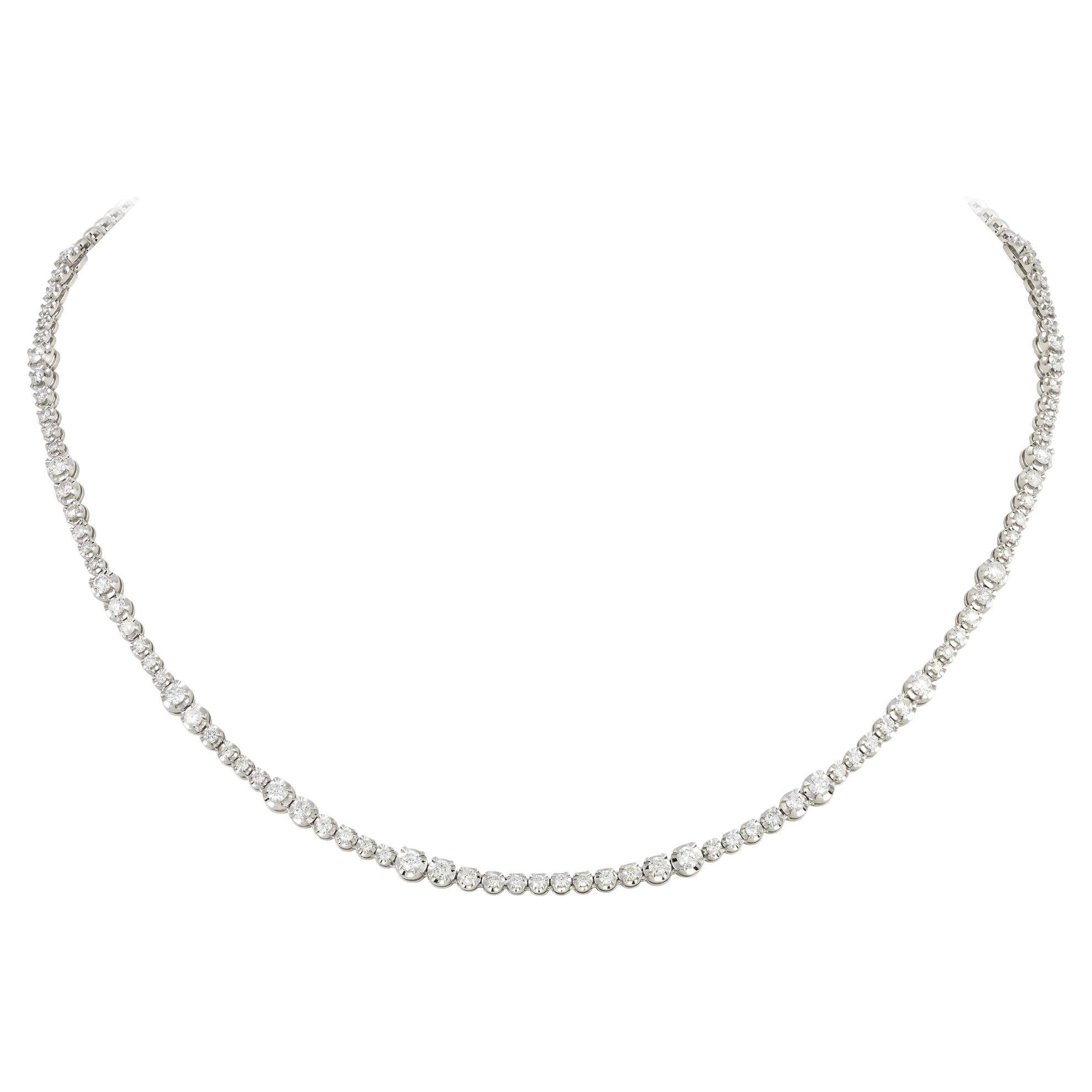 Evening White Gold 18K Necklace Diamond for Her