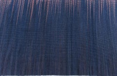"Eventide" Modern Art Deco Ombre Dusty Pink And Blue Flatweave Carpet