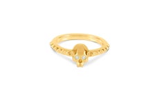 Ever After Diamond eyes 18ct Yellow Gold Skull ring
