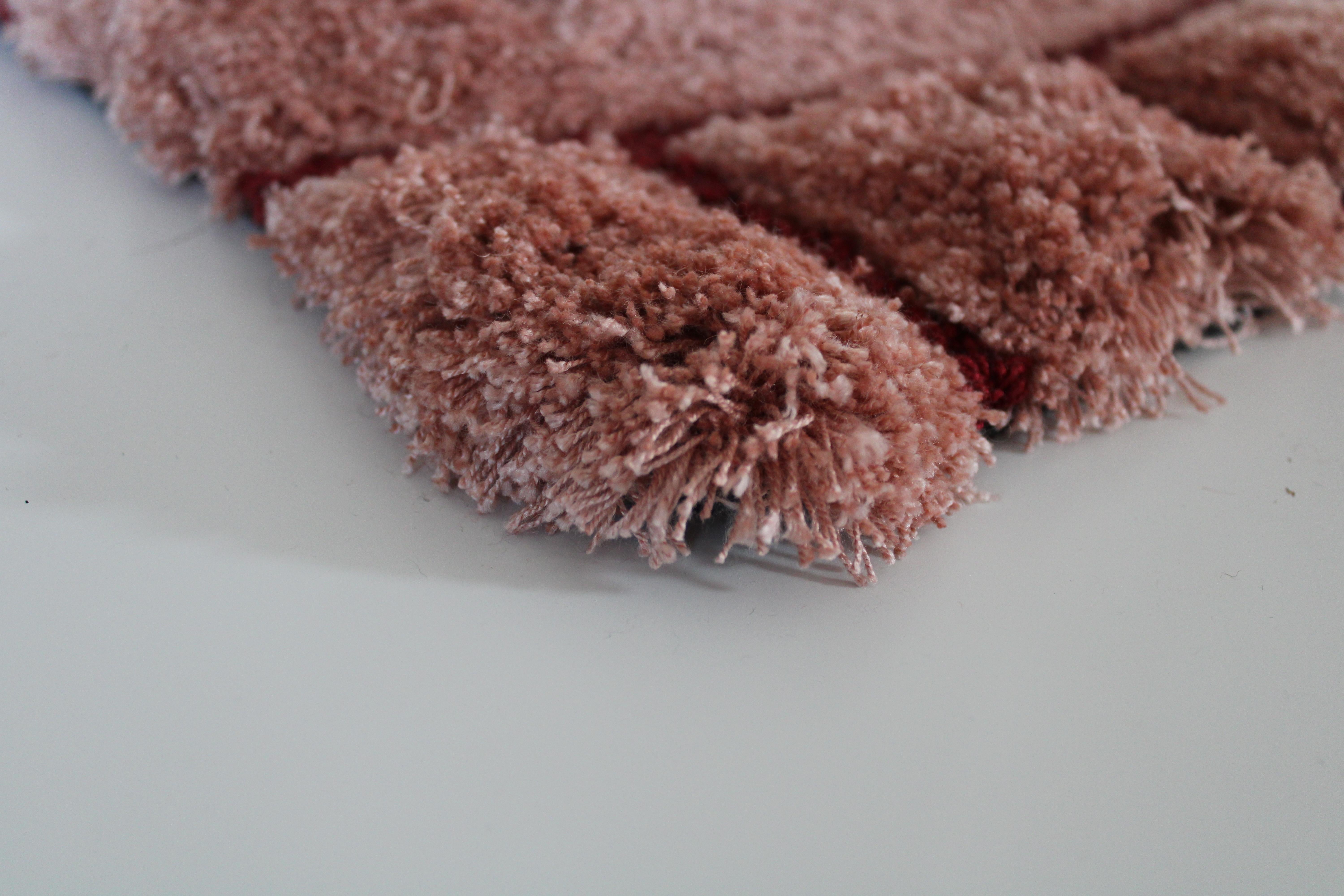 Hand-Woven Ever Hand-Tufted Pink Rug, Take Me Up Collection by Paolo Stella For Sale