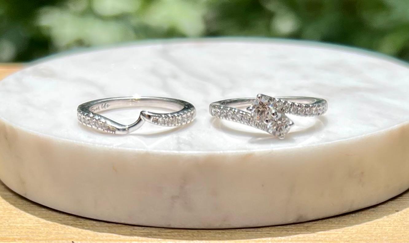 Ever Us 1.00 Carat Twin Diamond Bypass Ring Set in 14 Karat Gold at