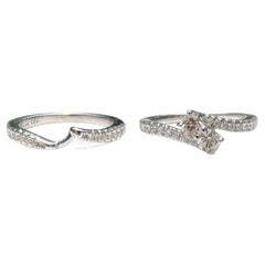 Bypass-Ring mit 1,00 Karat zwei Diamanten in 14 Karat Gold von Us
