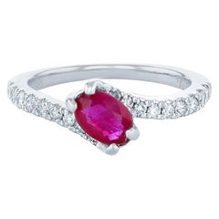 Ever Us 14 Karat White Gold 0.84 Carat Ruby 0.40 Carat Diamond Ring