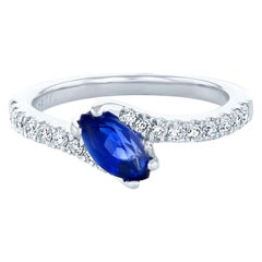 Ever Us 14 Karat White Gold 0.98 Carat Sapphire 0.40 Carat Diamond Ring