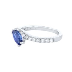 Ever Us 14 Karat White Gold 0.98 Carat Sapphire 0.40 Carat Diamond Ring