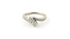 Ever Us 14 Karat White Gold Diamond Ring Anniversary Engagement .75 Carat