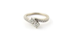 Ever Us 14 Karat White Gold Diamond Ring Anniversary Engagement .75 Carat