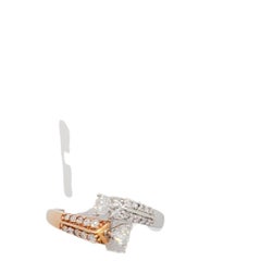 Anello con diamante bypass Ever Us in oro bicolore 14k