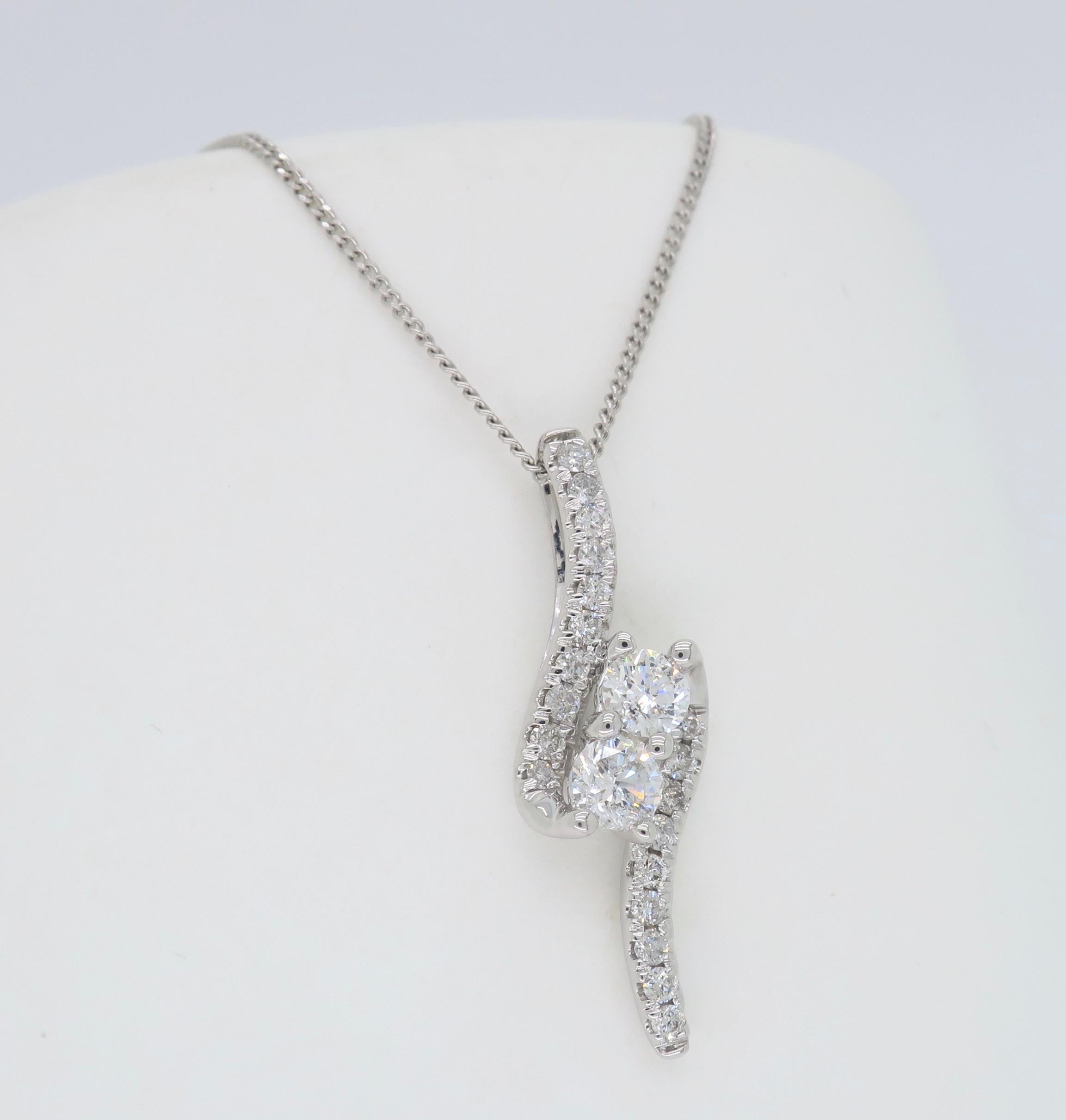 Women's or Men's Ever Us Diamond Bypass Diamond Pendant Necklace