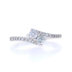 Ever Us Diamond Bypass Engagement Ring White Gold 14k Round 1/2ctw Two-Stone