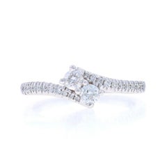 Ever Us Diamond Bypass Engagement Ring - White Gold 14k Round 1/2ctw Two-Stone