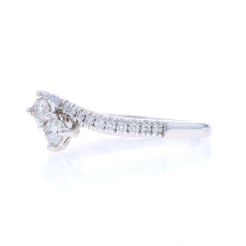 Ever Us Diamond Bypass Engagement Ring - White Gold 14k Round 1/2ctw Two-Stone In Excellent Condition For Sale In Greensboro, NC