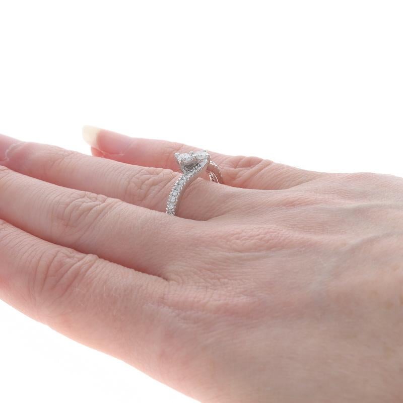 Women's Ever Us Diamond Bypass Engagement Ring - White Gold 14k Round 1/2ctw Two-Stone For Sale