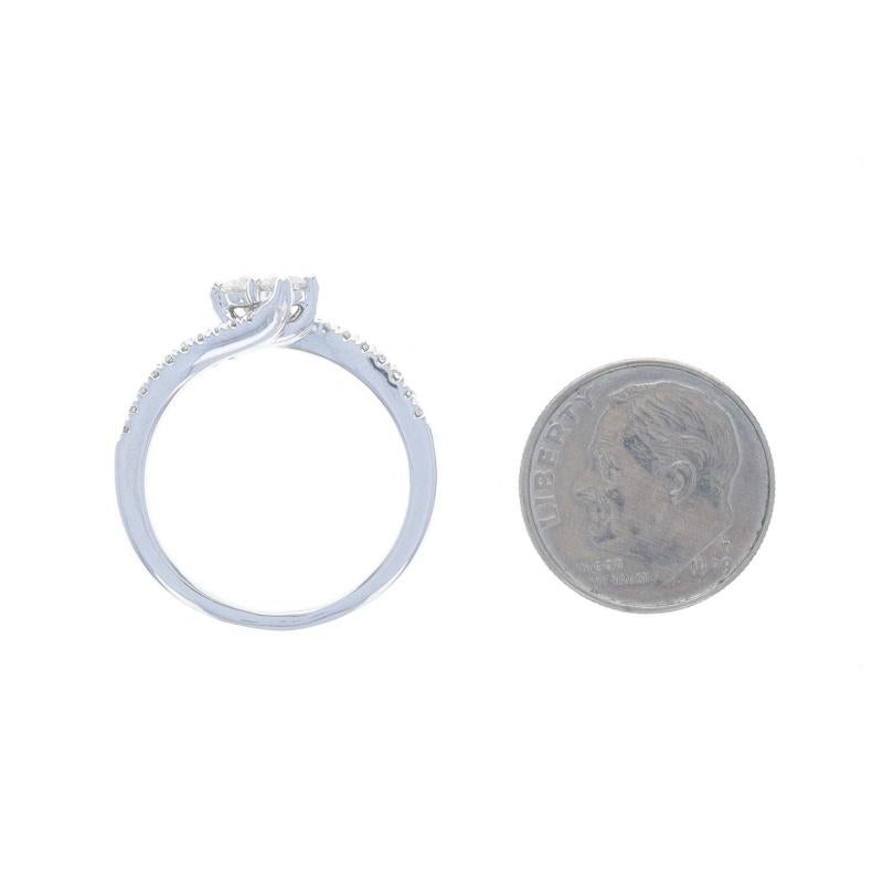 Ever Us Diamond Bypass Engagement Ring - White Gold 14k Round 1/2ctw Two-Stone For Sale 1