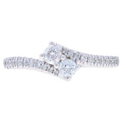 Ever Us Diamond Bypass Engagement Ring - White Gold 14k Round 1/2ctw Two-Stone