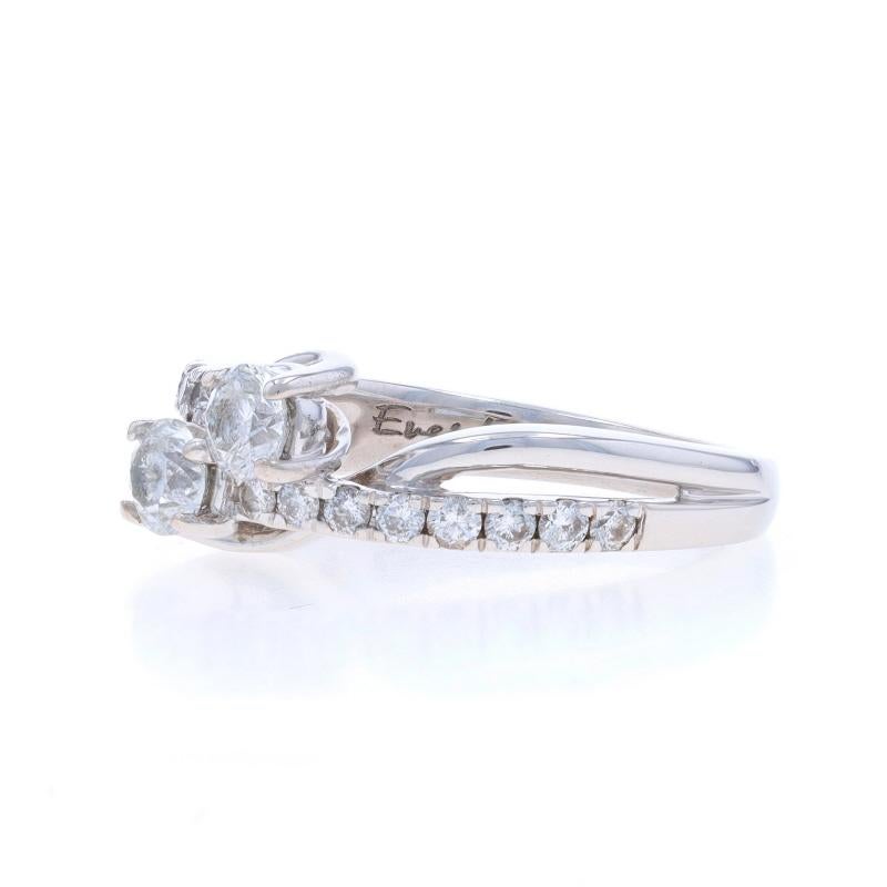 Ever Us Diamond Bypass Engagement Ring - White Gold 14k Round 1.00ctw Two-Stone In Excellent Condition For Sale In Greensboro, NC