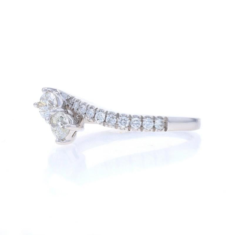 Ever Us Diamond Bypass Engagement Ring - White Gold 14k Round 3/4ctw Two-Stone In Excellent Condition For Sale In Greensboro, NC