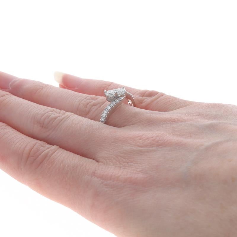 Women's Ever Us Diamond Bypass Engagement Ring - White Gold 14k Round 3/4ctw Two-Stone For Sale