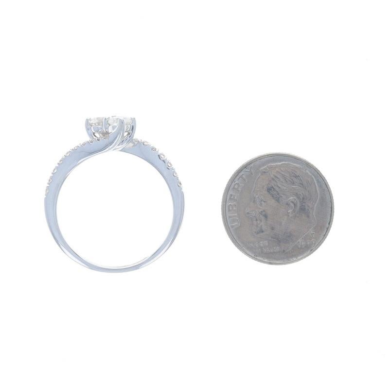 Ever Us Diamond Bypass Engagement Ring - White Gold 14k Round 3/4ctw Two-Stone For Sale 1
