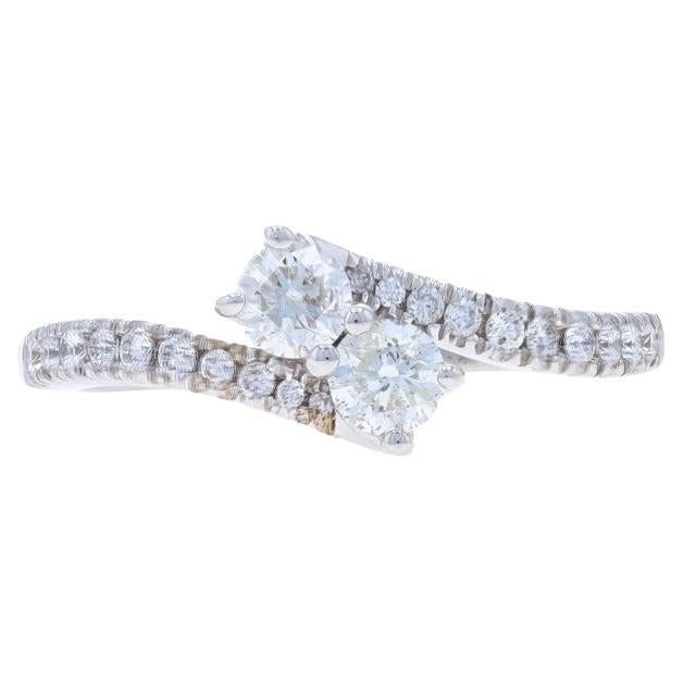 Ever Us Diamond Bypass Engagement Ring - White Gold 14k Round 3/4ctw Two-Stone