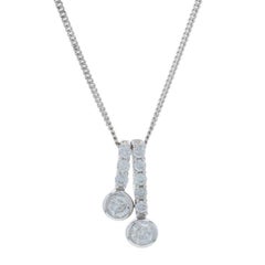 Ever Us Diamond Pendant Necklace 19" - White Gold 14k Round Brilliant .25ctw
