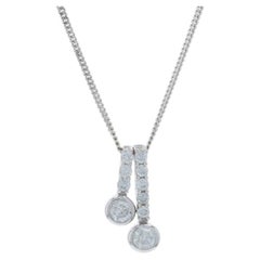 Ever Us Diamond Pendant Necklace 19" - White Gold 14k Round Brilliant .25ctw