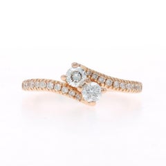 Ever Us Diamond Two-Stone Bypass Engagement Ring - Yellow Gold 14k Round .50ctw