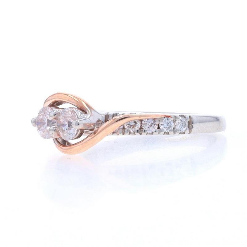 Ever Us Diamond Two-Stone Engagement Ring White Gold 14k Round Brilliant 1.00ctw Bon état - En vente à Greensboro, NC