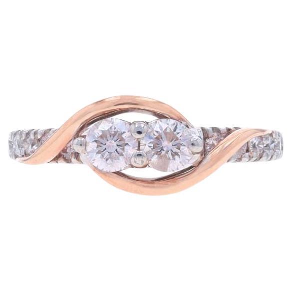 Ever Us Diamond Two-Stone Engagement Ring White Gold 14k Round Brilliant 1.00ctw en vente