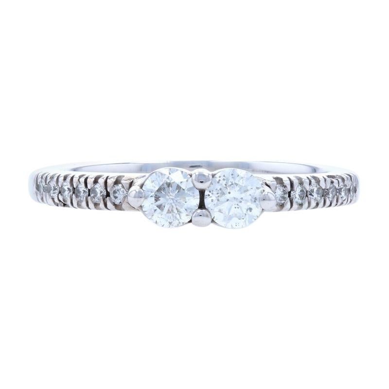 Ever Us Bague de fiançailles à deux pierres en or blanc 14 carats avec diamants ronds brillants de 0,50 carat